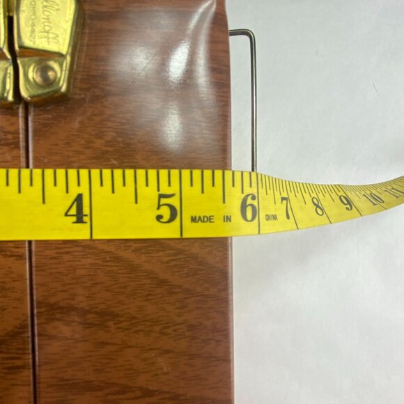 Vintage Ballonoff Porta File Metal Brown Woodgrain File Box - Picture 10 of 11